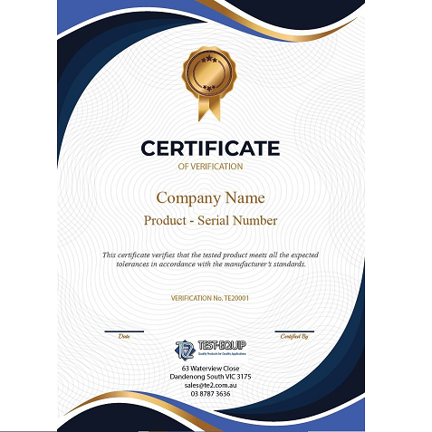 VERIFICATION CERTIFICATE